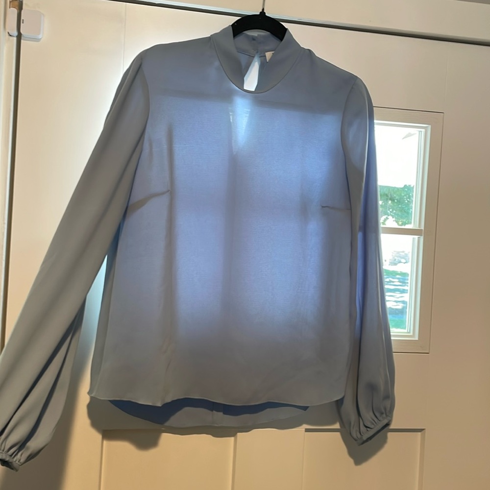Mock neck blouse, Babaton Aritzia Small teal color